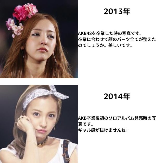 板野友美の2013年と2014年