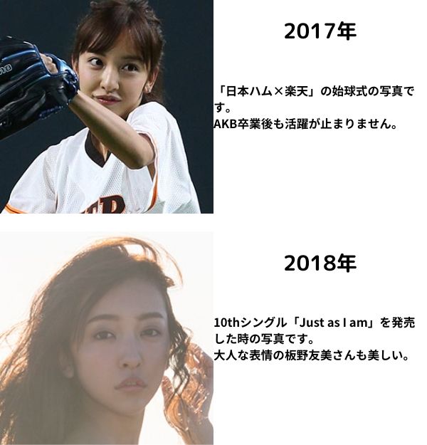 板野友美の2017年と2018年