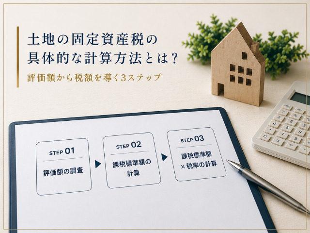土地の固定資産税の評価額から税額を導く3ステップ