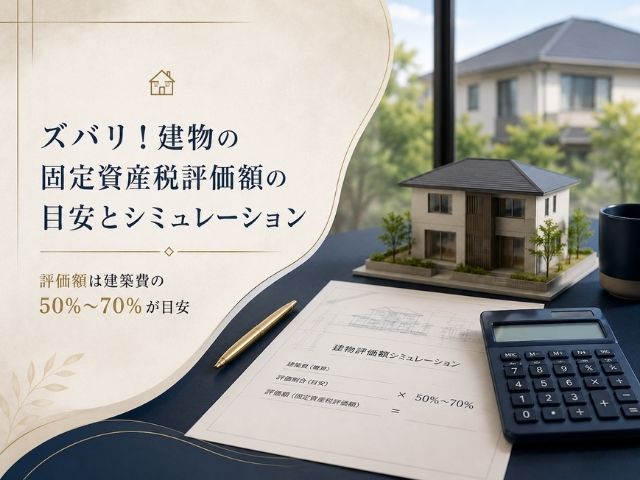 建物の固定資産税評価額は建築費の50%~70%が目安