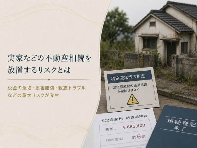 実家などの不動産相続を放置するリスクとは