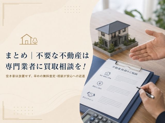 空き家は放置せず、早めの無料査定・相談が安心への近道