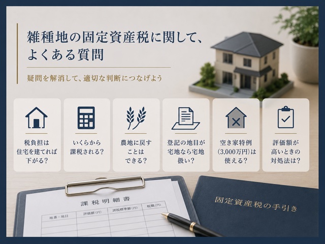 雑種地の固定資産税に関して、よくある質問