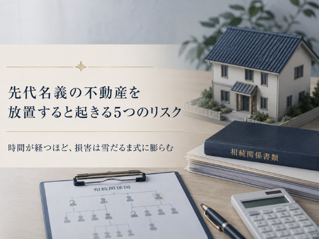 先代名義の不動産を放置すると起きる5つのリスク