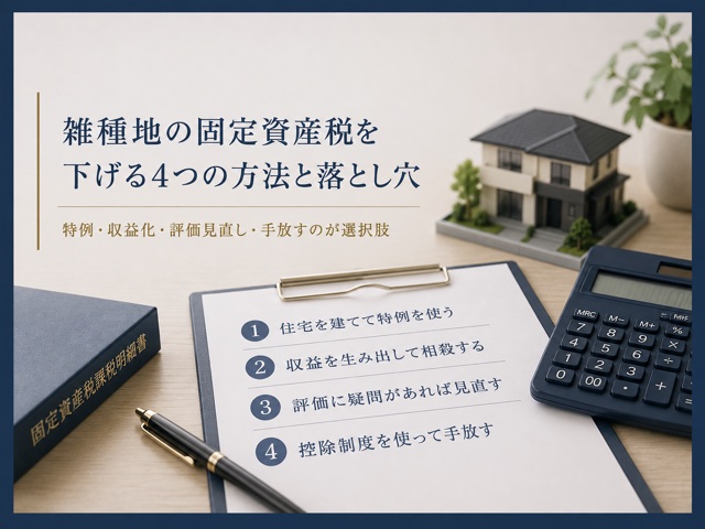 雑種地の固定資産税を下げる4つの方法と落とし穴