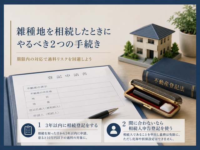 雑種地を相続したときにやるべき2つの手続き