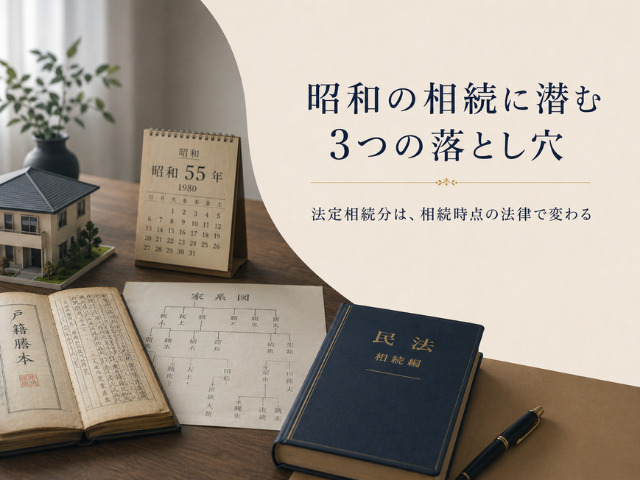 昭和の相続に潜む3つの落とし穴｜法定相続分は時代で変わる