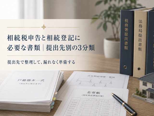 相続税申告と相続登記に必要な書類｜提出先別の3分類