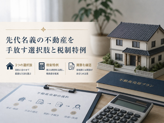 先代名義の不動産を手放す3つの選択肢と2つの税制特例