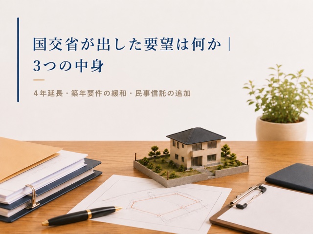 2026年8月に国土交通省が出した空き家の3,000万円控除の要望|3つの中身