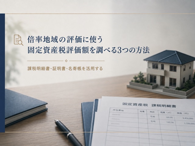 倍率地域の評価に使う固定資産税評価額を調べる3つの方法