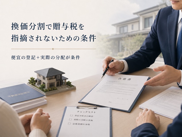 換価分割で贈与税を指摘されないための条件