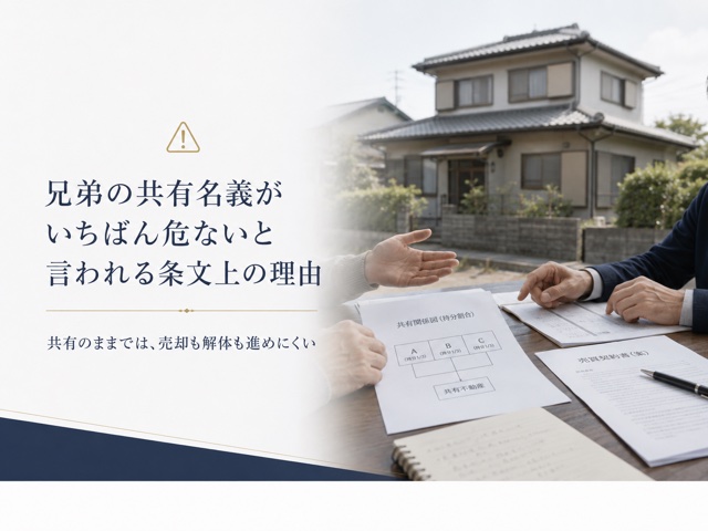 兄弟の共有名義がいちばん危ないと言われる条文上の理由