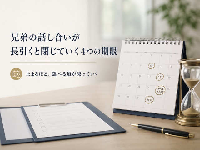 兄弟の話し合いが長引くと閉じていく4つの期限