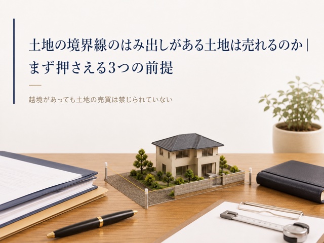土地の境界線のはみ出しがある土地は売れるのか|まず押さえる3つの前提