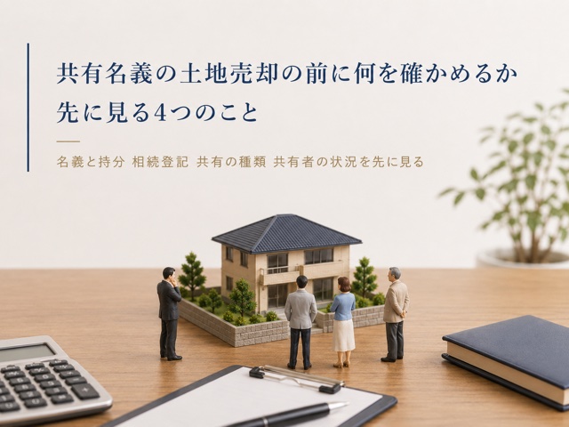 共有名義の土地売却の前に何を確かめるか|先に見る4つのこと