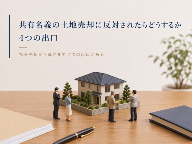 共有名義の土地売却に反対されたらどうするか|4つの出口