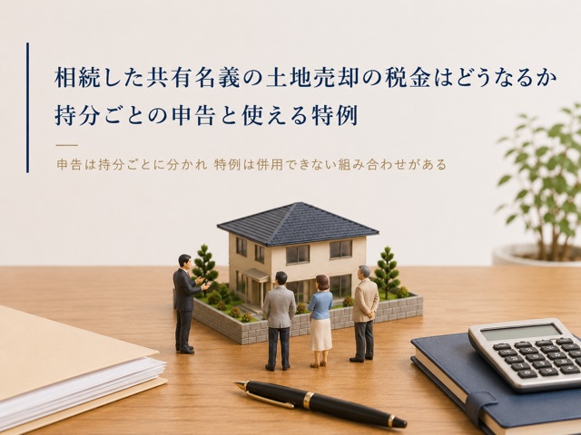 相続した共有名義の土地売却の税金はどうなるか|持分ごとの申告と使える特例