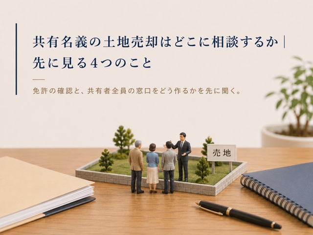 共有名義の土地売却はどこに相談するか|先に見る4つのこと