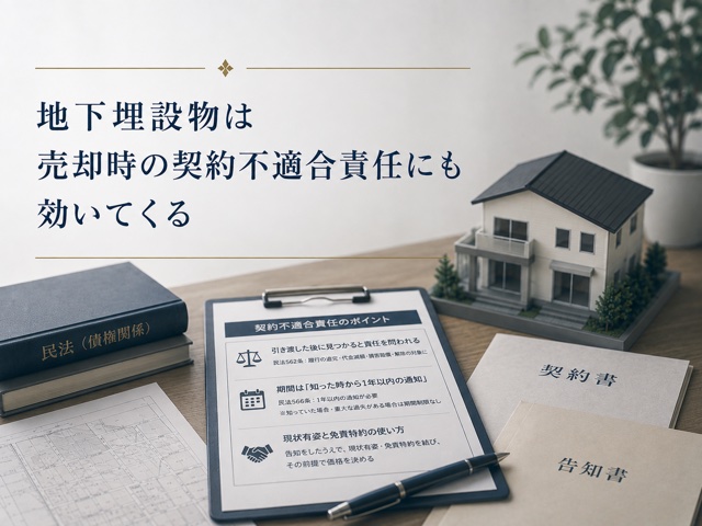 地下埋設物は売却時の契約不適合責任にも効いてくる