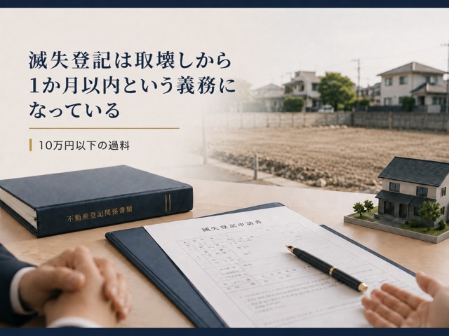 滅失登記は取壊しから1か月以内という義務になっている