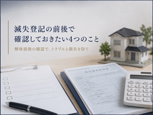 滅失登記の前後で確認しておきたい4つのこと
