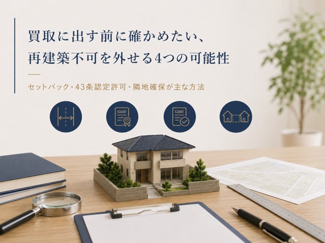 買取に出す前に確かめたい、再建築不可を外せる4つの可能性