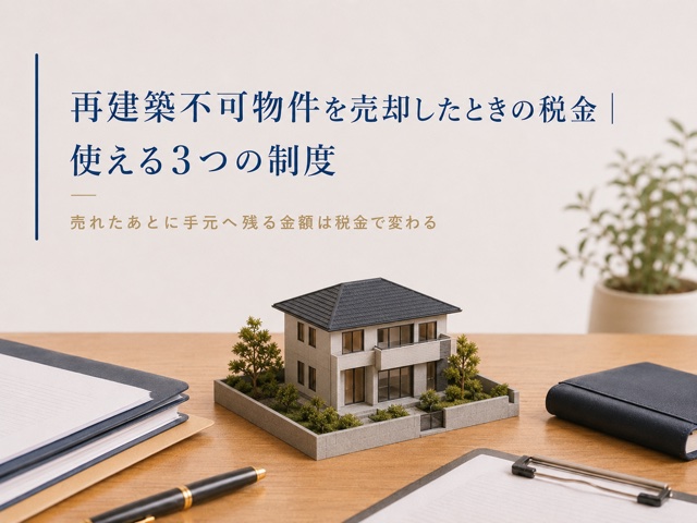 再建築不可物件を売却したときの税金|使える3つの制度