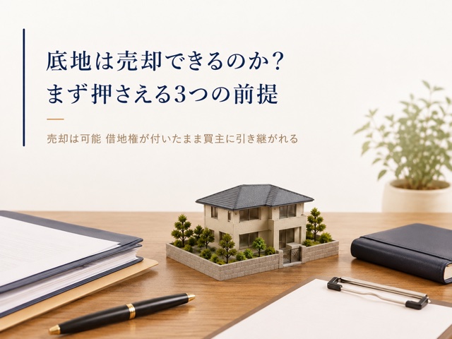 底地は売却できるのか?まず押さえる3つの前提