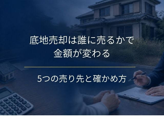 底地売却は誰に売るかで金額が変わる｜5つの売り先と、動く前に確かめる契約書の見方