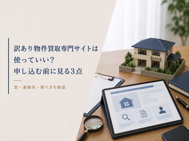 訳あり物件買取専門サイトは使っていい?申し込む前に見る3点