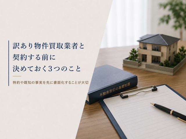 訳あり物件買取業者と契約する前に決めておく3つのこと
