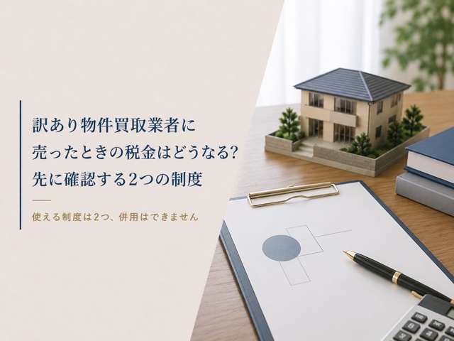 訳あり物件買取業者に売ったときの税金はどうなる?先に確認する2つの制度