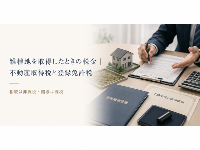 雑種地を取得したときの税金｜不動産取得税と登録免許税