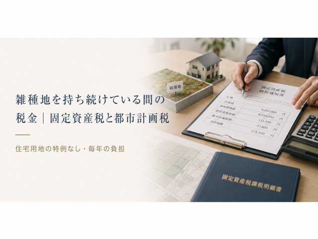 雑種地を持ち続けている間の税金｜固定資産税と都市計画税