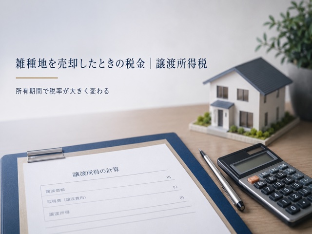 雑種地を売却したときの税金｜譲渡所得税