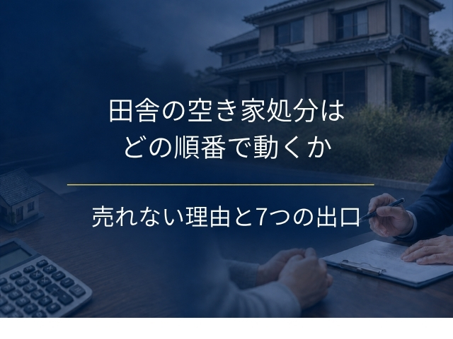 田舎の空き家処分はどの順番で動くか|値段が付かない4つの理由と、7つの出口の当たり方