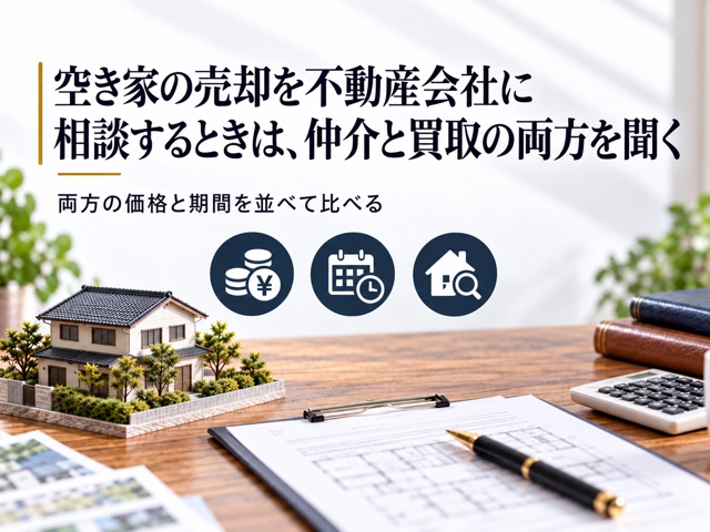 空き家の売却を不動産会社に相談するときは、仲介と買取の両方を聞く