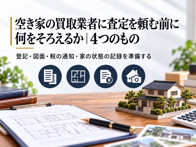 空き家の買取業者に査定を頼む前に何をそろえるか｜4つのもの