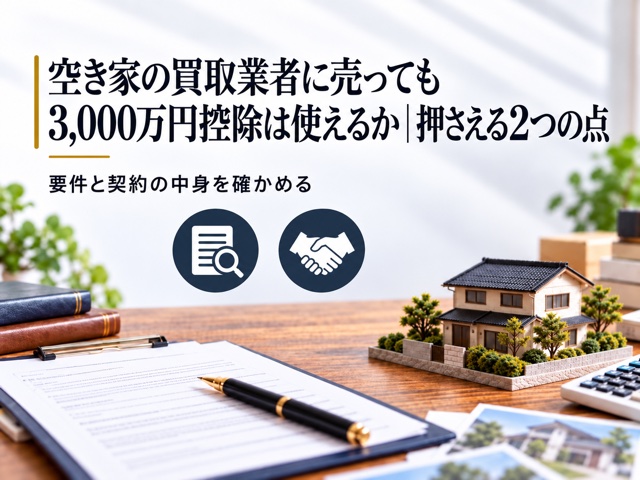 空き家の買取業者に売っても3,000万円控除は使えるか｜押さえる2つの点