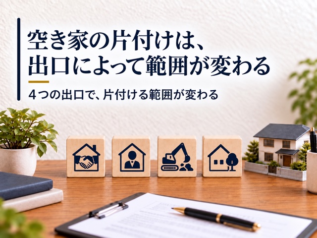 空き家の片付けは、出口によって範囲が変わる｜4つの出口