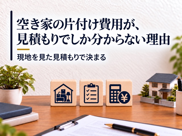 空き家の片付け費用が、見積もりでしか分からない理由