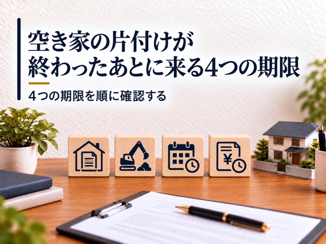 空き家の片付けが終わったあとに来る4つの期限