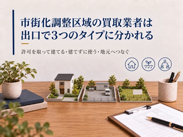 市街化調整区域の買取業者は出口で3つのタイプに分かれる