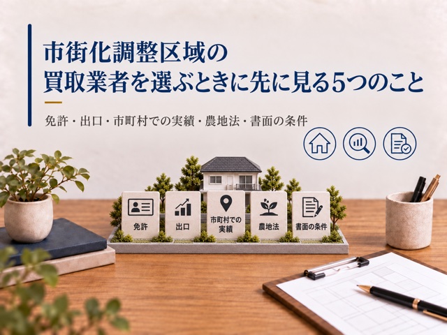 市街化調整区域の買取業者を選ぶときに先に見る5つのこと