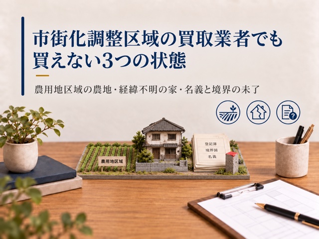 市街化調整区域の買取業者でも買えない3つの状態