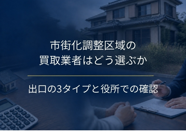 市街化調整区域の買取業者はどう選ぶか｜出口で分かれる3つのタイプと、業者に当たる前に役所で確かめる3つのこと
