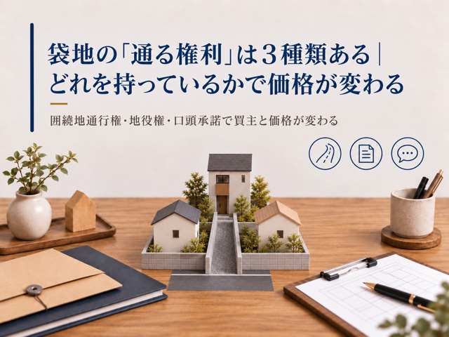 袋地の「通る権利」は3種類ある|どれを持っているかで価格が変わる