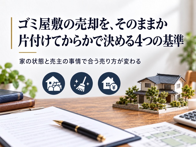 ゴミ屋敷の売却を、そのままか片付けてからかで決める4つの基準