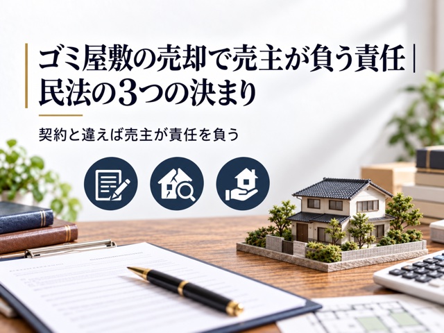 ゴミ屋敷の売却で売主が負う責任｜民法の3つの決まり